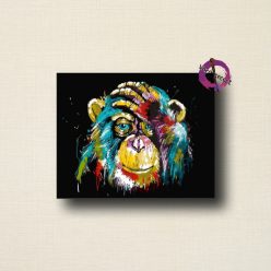 Absztrakt majom számozott kifestő